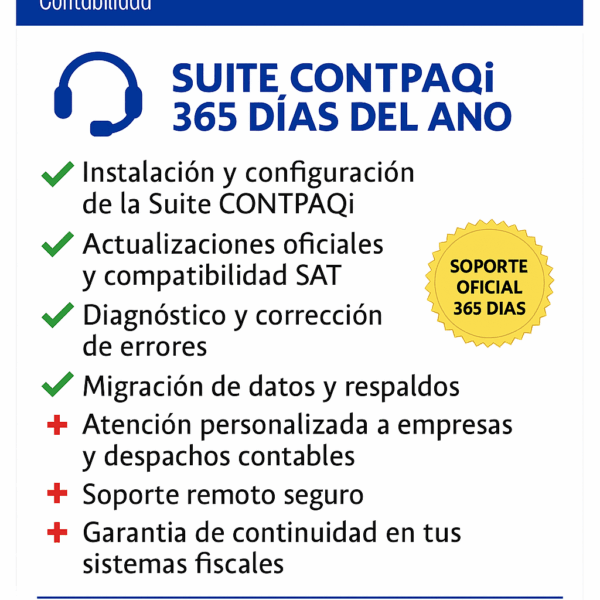 Soporte Técnico Suite CONTPAQi® – 365 días